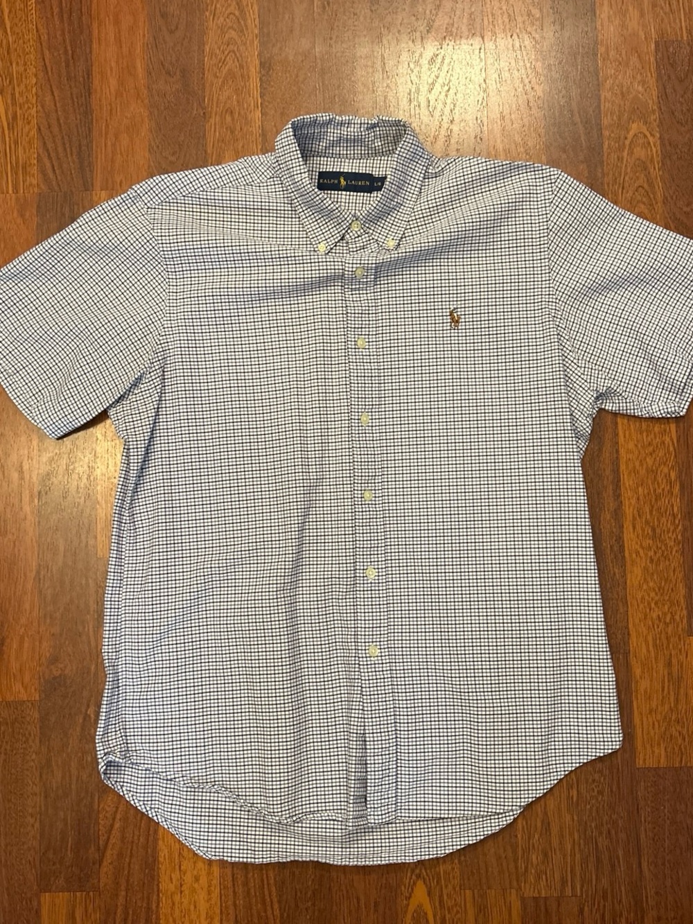 Polo Ralph Lauren Blue Checkered Button-up Preppy Shirt Size Large